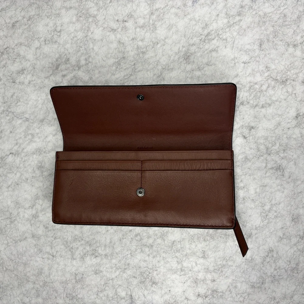 COACH Bleecker Grommets Set: Snap Wallet Clutch & Universal Wristlet - Brick Red - Picture 8 of 10